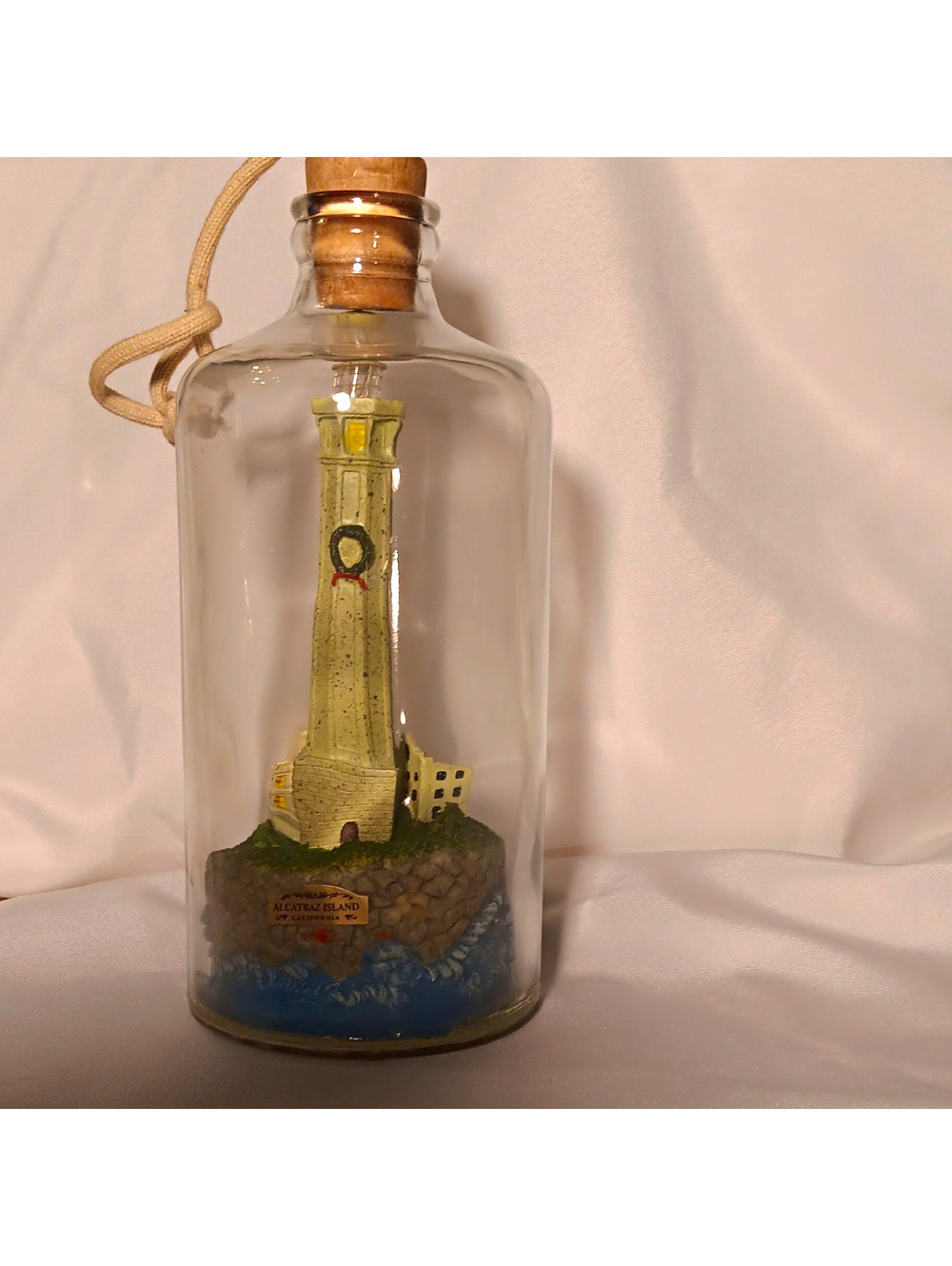 Alcatraz Island California Souvenir Bottle with Lighthouse Collectible